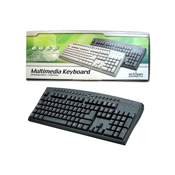 Picture of Octigen Multimedia Keyboard PS/2 Black