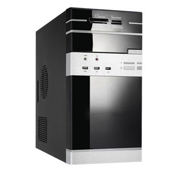 Picture of PcNet MicroATX Tower Case Piano Black Finish 500w+Card Reader