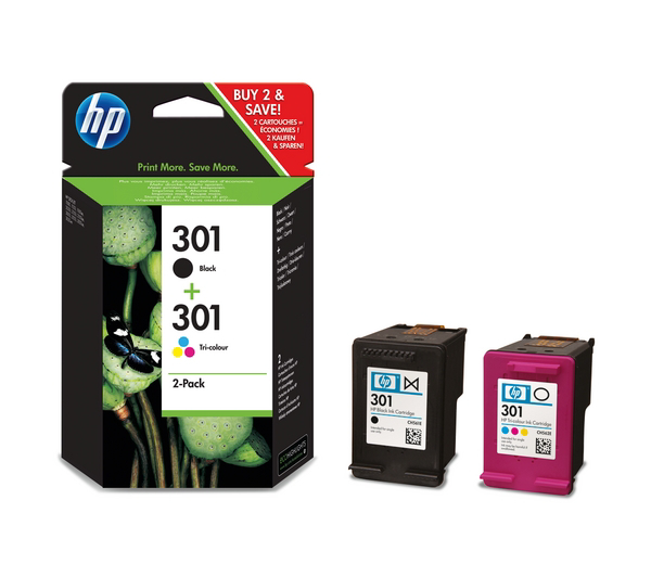 Picture of Original HP 301 Combo-pack Black Tri-colour Ink Cartridges-N9J72AE