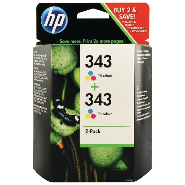 Picture of Original HP 343 Tri Colour Ink cartridge CB332EE