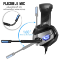 Picture of ONIKUMA Gaming Headset with  Deep Bass Stereo and Microphone Wired Earphone LED light for Computer PC PS4 Laptop Xbox