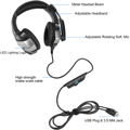 Picture of ONIKUMA Gaming Headset with  Deep Bass Stereo and Microphone Wired Earphone LED light for Computer PC PS4 Laptop Xbox