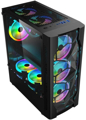 Picture of 1st Player Gaming D4 Mid Tower Case with 4 x RGB Fans Tempered Glass Side Panel