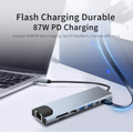 Picture of USB C Hub 8 In 1 Type C 3.1 To 4K HDMI Adapter with RJ45 SD/TF Card Reader PD Fast Charge for MacBook Notebook Laptop Computer
