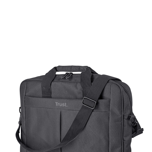 Picture of Trust Primo Laptop Bag 16 Inch, Work Bag with Padded Interior, Adjustable Shoulder Strap, Dual Metal Zippers, Messenger Bag for Business, Notebooks, Macbook - Black