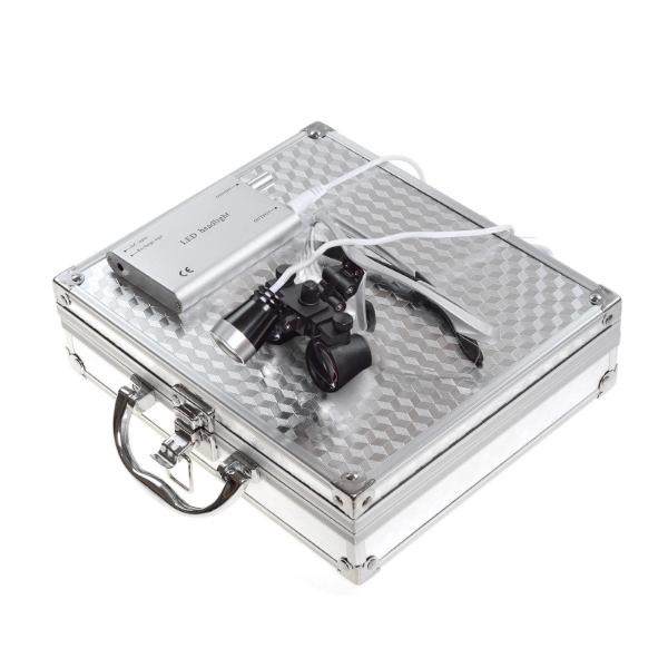 Picture of Dental Surgical Loupes 3.5x +5W LED light + Aluminium Case