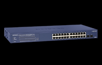Picture of NETGEAR Smart GS724TPv2 Switch - smart - 24 x 10/100/1000 (PoE+) + 2 x 1000Base-X SFP (uplink) - rack-mountable - PoE+ (190 W)