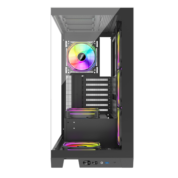 Picture of 1st Player MIKU Mi8 Black Mid Tower Case with 7 x ARGB Fans