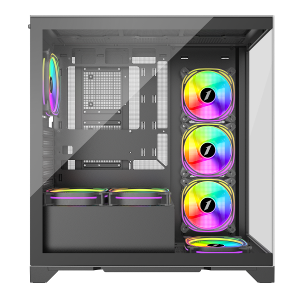 Picture of 1st Player MIKU Mi8 Black Mid Tower Case with 7 x ARGB Fans