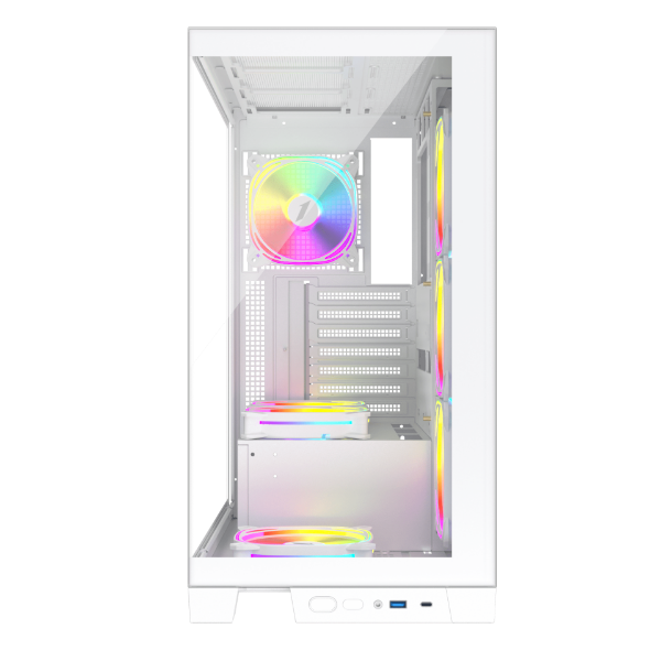 Picture of 1st Player MIKU Mi8 White Mid Tower Case with 7 x ARGB Fans