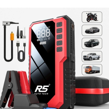 Picture of 8000mAh Jump Starter and Power Bank – 800A Peak, 4-in-1 with Air Compressor, Battery Booster RED