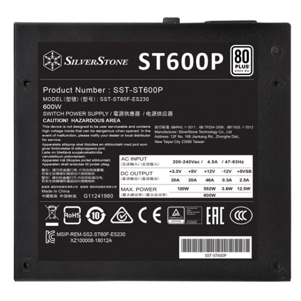 Picture of Silverstone Strider 600w Series 80Plus Bronze PSU